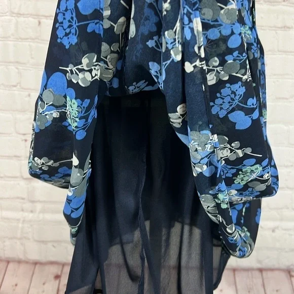 Gap Pleated Navy Floral Skirt Size 12 - Picture 4 of 8